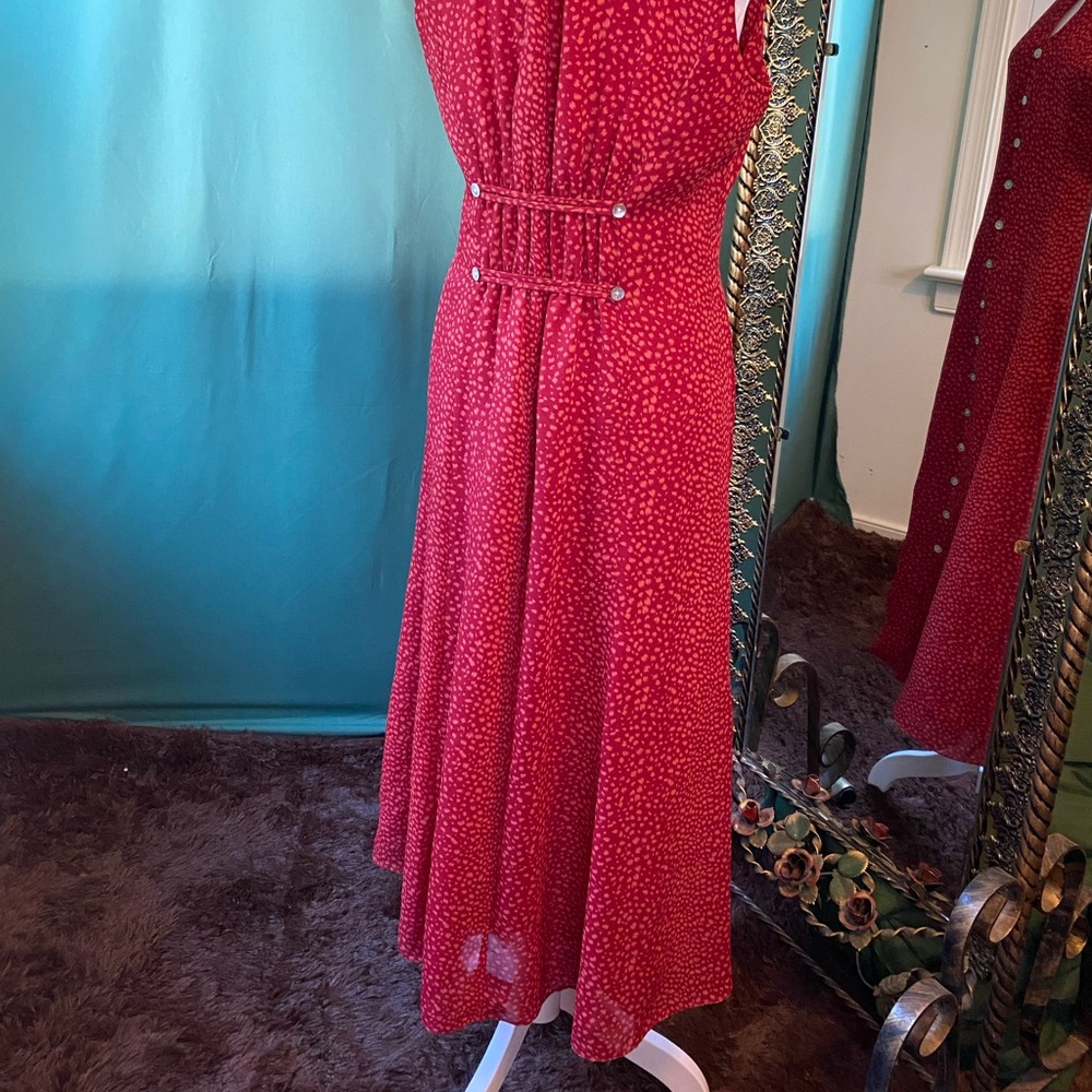 David Warren dress 8 red vintage - Picture 9 of 11
